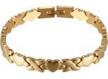 Armband FIRETTI "Schmuck Geschenk Edelstahl Armschmuck Gliederarmband X und Herz", gold (gelbgoldfarben), Armbänder, Damen, 19,8cm, Edelstahl, Armband