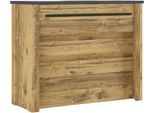 Barschrank HOME AFFAIRE "York, moderne Küchentheke im Industrialdesign", grau (braun), B:130cm H:106cm T:52cm, Schränke, Barschrank, mit Handtuchstange aus Metall, ausreichend Stauraum, 130 cm breit
