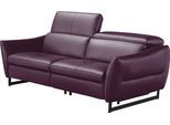 2,5-Sitzer EGOITALIANO "Dafne, elegantes Designsofa mit hohem Sitzkomfort", rot (cherry), B:208cm H:97cm T:108cm, Leder NUVOLE (Echtes Rindsleder). Halbnatürliches, halbnarbiges Rindsleder mit einer natürlichen Körnung von 1, 2 bis 1, 4 mm. Dieses Leder hat eine weiche, wachsartige Haptik mit mattem Aussehen und einem Wolkeneffekt. Es handelt sich um ein Naturleder, das die ursprünglichen Eigensch