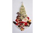 Fensterbild STICKEREIEN PLAUEN "Weihnachtsmann", bunt, B:23cm H:36cm, Polyester, Fensterbilder