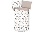Xxxl Bettwäsche , Weiß, Sandfarben , Textil , Federn , 140x200 cm , Oeko-Tex® Standard 100, BCI (Better Cotton Initiative) , atmungsaktiv, weiche und anschmiegsame Oberfläche , Heimtextilien, Bettwäsche & Leintücher, Bettwäsche
