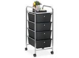 Idimex Badrollwagen Gina , Schwarz , Kunststoff, Metall , Mode , 33x79x39 cm , Badezimmer, Badezimmerregale, Badregale
