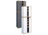 VCM Holz-Schuhschrank Maße: B. 60 x H. 183 x T. 33 cm Allzweckschrank 9 Fächer 4 Drehtüren - Salia Breite 60 cm