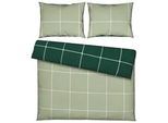 Bettwäsche Linnea Wende XXL Weiß/Salbeigrün/Waldgrün