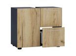 Waschbeckenunterschrank Flandu ca. 61 cm Honigeiche/Anthrazit