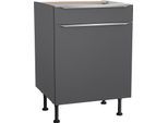 Unterschrank KOCHSTATION "KS-Aken", grau (anthrazit), B:60cm H:87cm T:58,4cm, Schränke, Unterschrank