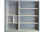 Besteckeinsatz KOCHSTATION "Cara", grau (silbergrau), B:42cm H:47,5cm T:5,5cm, Kunststoff, Schubladeneinsätze, Besteckeinsatz, 50 cm, für Schubkästen der Serien Tokio, Cara, Elga, Tara und Avio