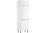 Kühlumbauschrank KOCHSTATION "KS-Aken", weiss (weiß hochglanz, weiß), B:60cm H:211,8cm T:58,4cm, Schränke, Kühlumbauschrank