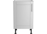 Spülenschrank KOCHSTATION "KS-Ahus", grau (hellgrau matt, hellgrau), B:50cm H:87cm T:58,4cm, Schränke, Spülenschrank, Breite 50 cm