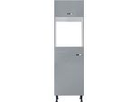Backofenumbauschrank KOCHSTATION "KS-Cara", grau (basaltgrau, basaltgrau), B:60cm H:211,8cm T:58,4cm, Schränke, Backofenumbauschrank, Backofenumbauschrank