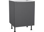 Spülenschrank KOCHSTATION "KS-Aken", grau (anthrazit), B:60cm H:87cm T:58,4cm, Schränke, Spülenschrank