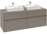 Villeroy & Boch Waschtischunterschrank Collaro C07600 1400x548x500mm 4 Ausz. für 2 Waschtisch Taupe C07600VM