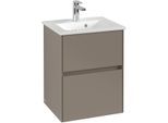 Villeroy & Boch Waschtischunterschrank Collaro 472x610x404mm 2 Ausz. Waschbecken mittig Taupe C14100VM