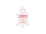 Kikkaboo Baby Kuscheltier Baby on Board, 2 Saugnäpfe, 25 cm, Quietschgeräusch rosa