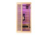 Dewello® Infrarotkabine Infrarotsauna HAMLIN 90cm x 90cm inkl. 4 Keramikstrahler, Karbon Bodenstrahler, 1Person, LED