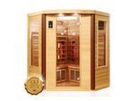 Dewello® Infrarotkabine Infrarotsauna TORONTO 152cm x 152cm inkl. 6 Vollspektrumstrahler, 3 Karbonstrahler, Farblicht