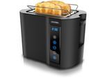 Arendo Toaster Kurzschlitz, Brötchenaufsatz, Wärmeisoliertes Gehäuse, Display, Touch