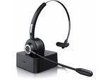 CSL - kabelloses Headset mit Ladestation - Mono Bluetooth Headset mit Mikrofon - USB Ladeport - Multipoint, Rauschunterdrückung - leicht