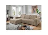 Livetastic Ecksofa , Hellbraun , Textil , Uni , Ottomane links, L-Form , 292x185 cm , Made in Eu , USB-Anschluss, elektrischer Sitzvorzug, USB-C-Anschluss , Wohnzimmer, Sofas & Couches, Wohnlandschaften, Ecksofas