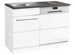 Spülenschrank KOCHSTATION "KS-Trient", weiß (weiß hochglanz), B:110cm H:85cm T:60cm, Schränke, Spülenschrank, 110 cm breit, inkl. Tür/Socke für Einbaugeschirrspüler