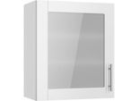 Glashängeschrank KOCHSTATION "KS-Ahus", weiß (weiß matt, weiß), B:60cm H:70,4cm T:34,9cm, Schränke, Glashängeschrank, Breite 60 cm
