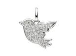 Kettenanhänger JOBO "Anhänger Vogel", silber (silber 925), Schmuckanhänger, Damen, Silber 925 (Sterlingsilber), Kettenanhänger, 925 Silber mit 27 Zirkonia