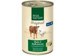 REAL NATURE Nassfutter Hund, Adult, Kalbsherzen und Huhn 12x400 g