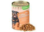 Lyra Pet Lecker.Pet Gino's Saftige Fleischmahlzeit mit Huhn & Kartoffeln Hundefutter Nassfutter 6x9,6 kg
