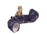 Canadian Cat Company Katzentunnel OTIS - Donut-Tunnel inkl. Liegekissen | grau | ca. 80 x 80 x 26 cm dunkelgrau