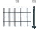 Doppelstabmattenzaun ARVOTEC "EASY 83 zum Aufschrauben", grau (anthrazit), H:83cm, Kunststoff, Stahl, Zaunelemente, Zaunhöhe 83 cm, Zaunlänge 2 - 60 m