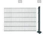 Doppelstabmattenzaun ARVOTEC "EASY 103 zum Aufschrauben", grau (anthrazit), H:103cm, Kunststoff, Stahl, Zaunelemente, Zaunhöhe 103 cm, Zaunlänge 2 - 60 m