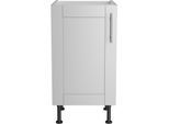 Spülenschrank KOCHSTATION "KS-Ahus", grau (hellgrau matt, hellgrau), B:45cm H:87cm T:58,4cm, Schränke, Spülenschrank, Breite 45 cm