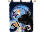 Knüpfteppich "Black Cat", 39 x 53 cm
