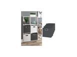 VICCO 4er Set Faltbox 30x30 cm anthrazit Faltkiste Aufbewahrungsbox Regalbox