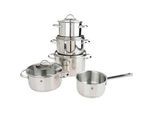 WMF Kochtopfset , Edelstahlfarben , Metall , 5-teilig , 16 cm,20 cm,16 cm , 2 l,3,5 l,5,7 l,2,5 l,1,4 l , rostfrei , Kochgeschirr, Töpfe, Topfsets