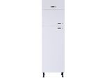 Kühlumbauschrank KOCHSTATION "KS-Cara", weiss (weiß), B:60cm H:211,8cm T:58,4cm, Schränke, Kühlumbauschrank, für Kühl-/Gefrierkombination