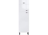 Kühlumbauschrank KOCHSTATION "KS-Cara", weiss (weiß glänzend, weiß), B:60cm H:211,8cm T:58,4cm, Schränke, Kühlumbauschrank, für Kühl-/Gefrierkombination