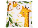 Kreuzstichkissen "Affe & Giraffe"