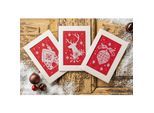 Grußkarten "X-Mas rot-weiß", 3er-Set