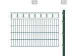 Doppelstabmattenzaun ARVOTEC "ESSENTIAL 100 zum Einbetonieren "Ring" mit Zierleiste", grün (dunkelgrün), H:100cm, Kunststoff, Stahl, Zaunelemente, Zaunhöhe 100 cm, Zaunlänge 2 - 60 m