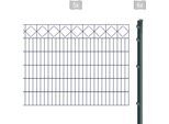Doppelstabmattenzaun ARVOTEC "EXCLUSIVE 120 zum Einbetonieren "Karo" mit Zierleiste", grau (anthrazit), H:120cm, Kunststoff, Stahl, Zaunelemente, Zaunhöhe 120 cm, Zaunlänge 2 - 60 m