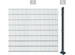 Doppelstabmattenzaun ARVOTEC "EASY 163 zum Aufschrauben", grau (anthrazit), H:163cm, Kunststoff, Stahl, Zaunelemente, Zaunhöhe 163 cm, Zaunlänge 2 - 60 m