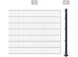 Einstabmattenzaun ARVOTEC "ESSENTIAL 140 zum Einbetonieren", grau (anthrazit), H:140cm, Kunststoff, Stahl, Zaunelemente, Zaunhöhe 140 cm, Zaunlänge 2 - 60 m