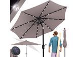 KESSER® Sonnenschirm Balkonschirm LED Solar mit Kurbel Inkl. 2in1 Schutzhülle Transporttasche, Gartenschirm, Schirm für Balkon Garten & Terrasse verstellbar knickbar