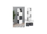 Vicco Drehregal Ordnerregal Standregal Weiß Bücherregal Büro XXL Faltboxen Regal