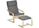 HOMCOM Relaxsessel mit Hocker Polyester, Stahl