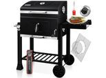 KESSER® Grill Grillwagen XXL Holzkohlegrill mit Deckel, Rädern, Edelstahl-Griff, Grillrost und Thermometer Holzkohle kohlegrill Wagen groß Kohle BBQ Barbeque Camping, Terrasse, Garten