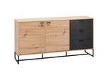 Sideboard Fosca Eichefarben/Schwarz MDF