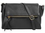 Umhängetasche CLUTY, Mädchen, Gr. B/H/T: 29cm x 20cm x 9cm onesize, schwarz, Leder, glänzend, Taschen Umhängetasche, echt Leder, Made in Italy