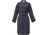 Bademantel TOM TAILOR HOME "Kimono COLOR BATH" Gr. M, grau (anthrazit), M, Frottier, Hausmäntel, Bademantel